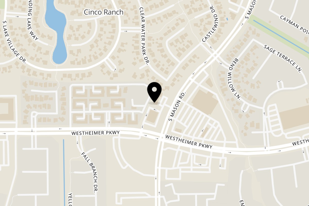 Map showing the location of Thai Thai Restaurant on 3522 S Mason Rd #100 in Katy
